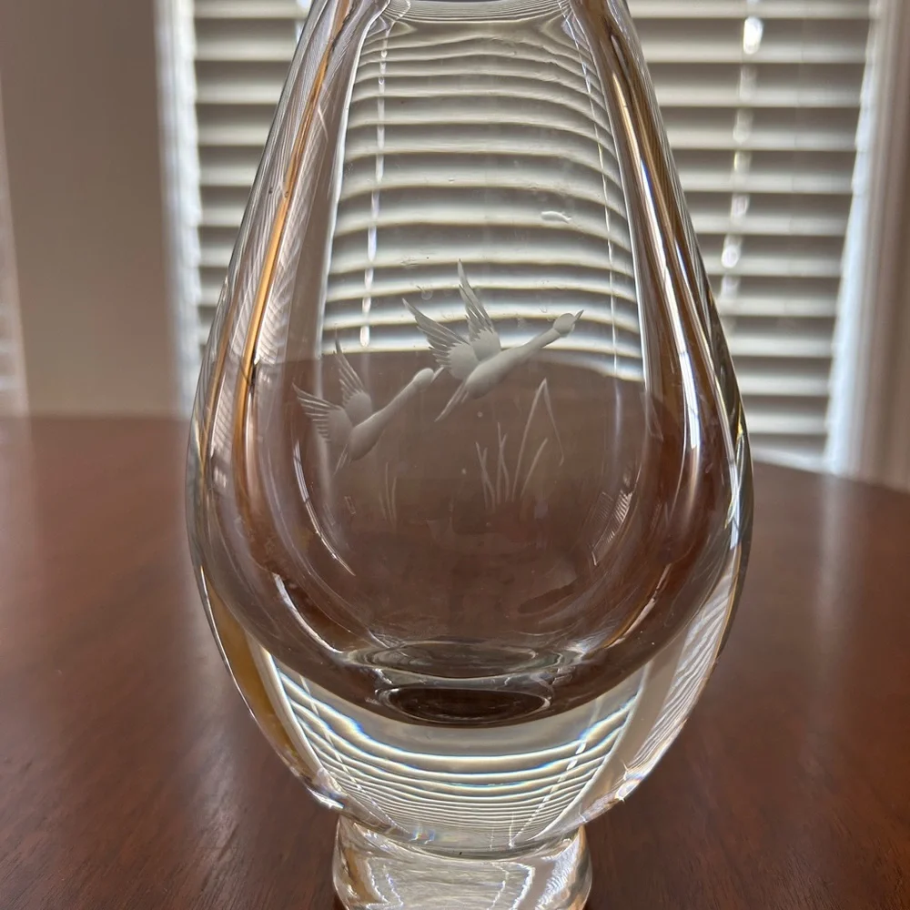 Elegant Glass Numbered 6 inch tall clear glass VASE